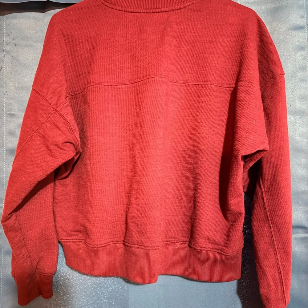 Time and Tru Women's Deep Red Crew Neck Sweater - Picture 9 of 9